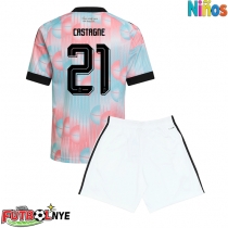 Camiseta Bélgica Timothy Castagne #21 Visitante Equipación para niños Mundial 2026 manga corta (+ pantalones cortos)
